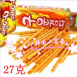  韩国进口食品海太碳烤薯条27克/薯片/薯棒 非膨化非油炸 宝宝零食