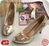 韩版亮片高跟鞋 闪光女鞋(可当婚鞋用)  SS-9025