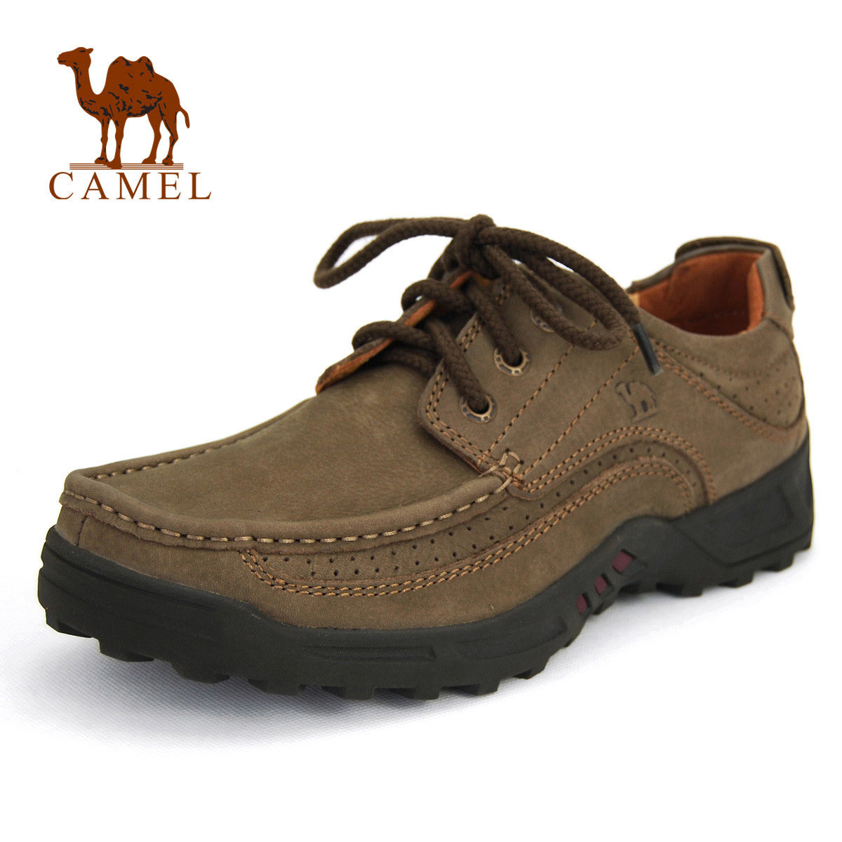 迎新大促！正品CAMEL骆驼 秋冬真皮磨砂皮系带魅力户外休闲男鞋