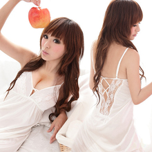 正品 SMR 309韩版蕾絲性感睡衣深V白色吊带裙家居服 女 夏