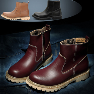  淘金币 新款 时尚潮流男靴子 马丁靴英伦 男士皮靴 韩版 短靴