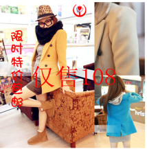 【路梦】2011新品 四色羊绒呢耸肩双排扣蛇皮内衬西装 包邮