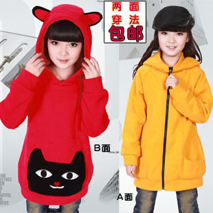 <em>女童</em>,<em>外套</em>,<em>加厚</em>,童装,开衫大衣,韩版,正反两穿,品