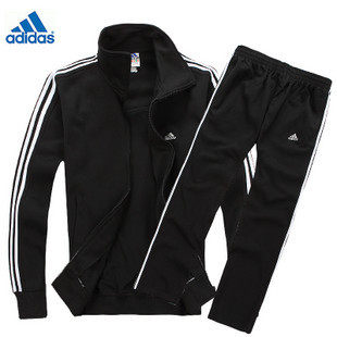 阿迪达斯专柜正品 adidas男士运动套装 纯棉休闲运动装运动服