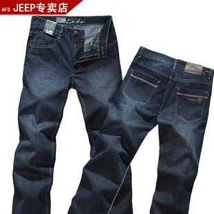  AFSJEEP吉普牛仔裤男休闲长裤子男装韩版潮直筒大码中腰春季新款