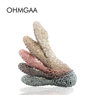  Ohmgaa 夏季新款凉鞋 女鞋镂空变色果冻鞋 平跟式单鞋平底鞋