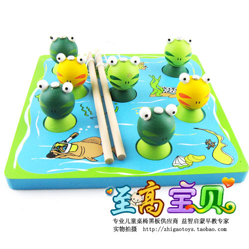 wooden 3D magnetic three-dimensional Large magnet Go fishing Frog baby child Early education Puzzle Parent-child toysin the Toy/Childs/Puzzle/Building block/Model , Beads/Jigsaw/Pair/Disassembly/Beat Toy , Fishing Toys category - from Buy2taobao.com to provide professional Taobao agent buy service