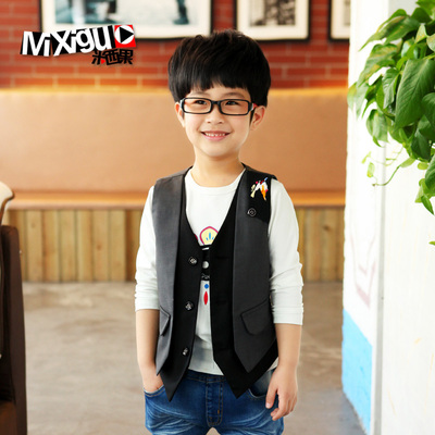 童装<em>男童春装</em>大童西装背心春秋款男孩小<em>马夹</em>韩