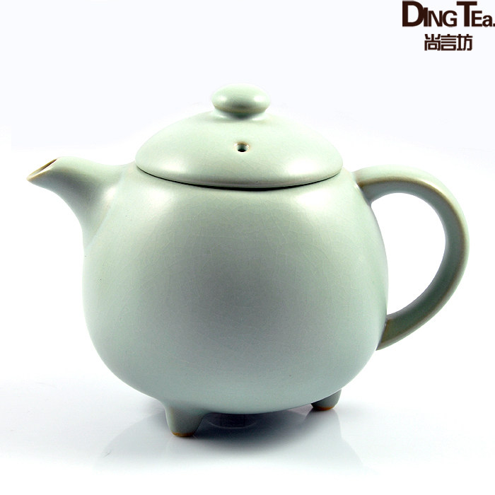 尚言坊 汝窑茶具茶壶 蝉翼开片 正品汝瓷贵妃壶(天青) 单