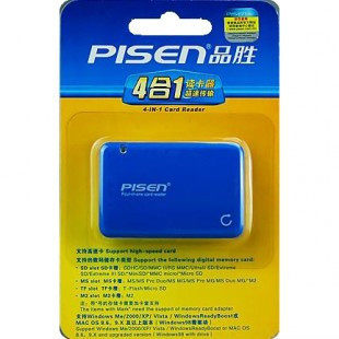 Plsen品胜 四合一多功能读卡器 4合1高速直读SD MS TF M2卡 正品