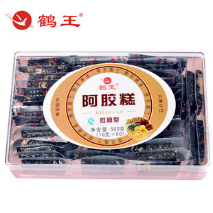  鹤王低糖型山东阿胶糕即食阿胶固元膏阿胶糕500g固元膏买3送1包邮