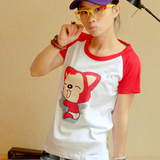 MIX-BAG潮店2012春夏新款女装韩版卡通阿狸班服T恤短袖擦肩打底衫