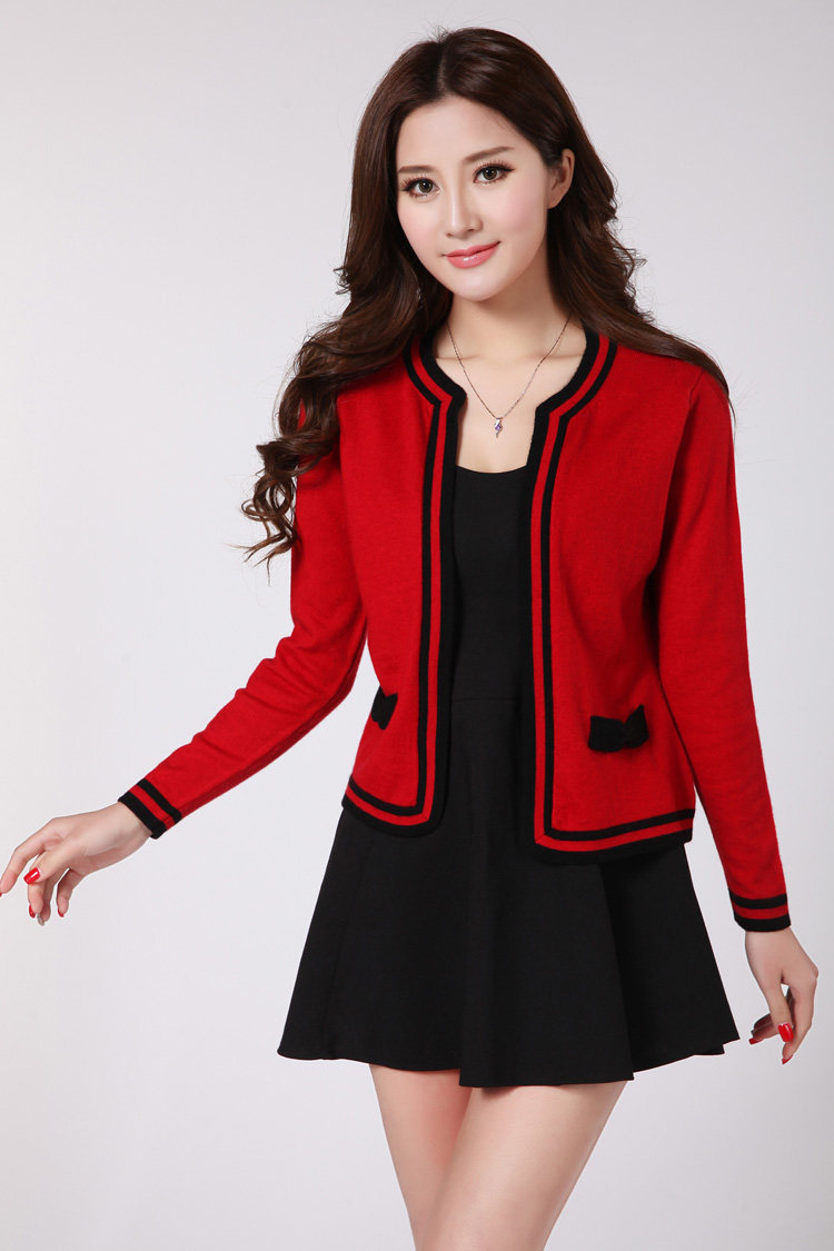 【图】2014新款名媛<em>小开衫羊绒</em>衫小清新短款