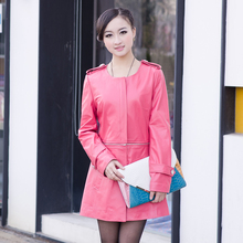 2012春装新<span class=H>款</span>女装真皮女装绵羊皮<span class=H>中长</span><span class=H>款</span>外套时尚显瘦韩版风衣