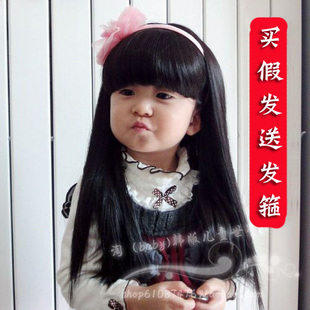  宝宝假发 婴儿童假发套 摄影假发 长直发 好品质