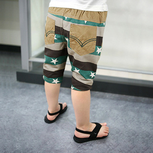  【暑假7折】优乐酷韩版童装男童夏装儿童七分裤中裤20315