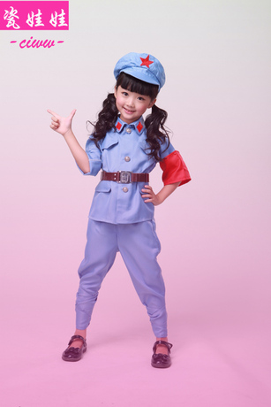 儿童舞蹈服演出服装女儿童表演服装小红军舞蹈