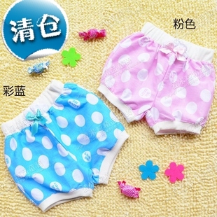  特价夏装女童装 超柔软韩版儿童全棉圆点短裤灯笼裤裤DK036