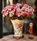 六年畅销 唯美色彩 粉红色小玫瑰花束仿真花绢花 特价8折 不含瓶