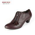 FOOT FLY2012春新品大码单鞋40-43特大号尖头女士鞋OL中跟鞋ZZ25