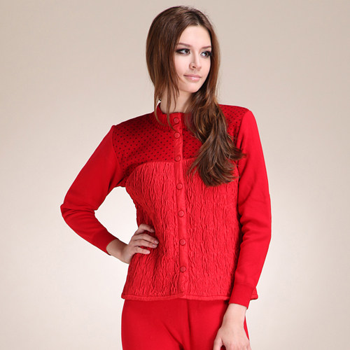 <em>卓羽 开衫</em>款 三层夹棉加厚外穿中老年保暖内衣