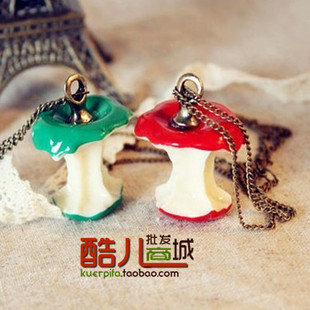  E4202酷儿饰品厂批发 欧美外贸饰品 啃啃大苹果 复古项链 毛衣链