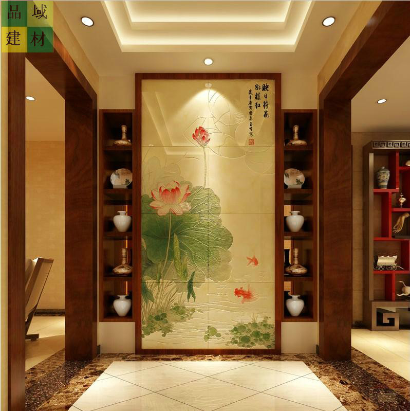 Tile Walls Entrance Aisle Background wall Antique brick ceramic tile carving Decorative painting Lotus flowersin the Decoration main material , Ceramic tile , Tile Walls category - from Buy2taobao.com to provide professional Taobao agent buy service