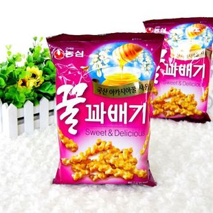  限区包邮韩国进口零食 韩式风味 农心香甜蜂蜜条 休闲食品膨化75g