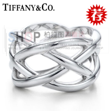 Tiffany 925 anillos de la joyería de plata tejida cajas de regalo