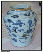 明代青花小罐青花瓷瓷片