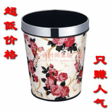 新品特价 高档花色皮革垃圾桶 卫生桶 不锈钢清洁桶 果皮桶 多款