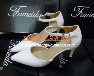   英伦气质白色尖头镂空单鞋细跟高跟 新款 女鞋秋fumeida品牌