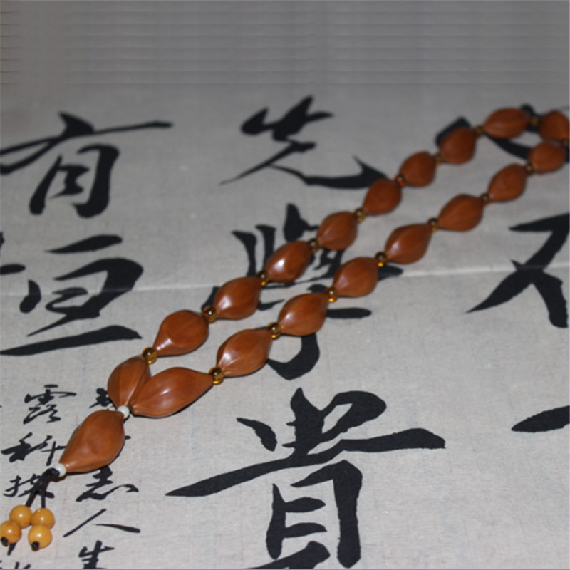 吉美 三角光珠 手工打磨 橄榄核橄榄胡 大核18颗 核雕长串手串