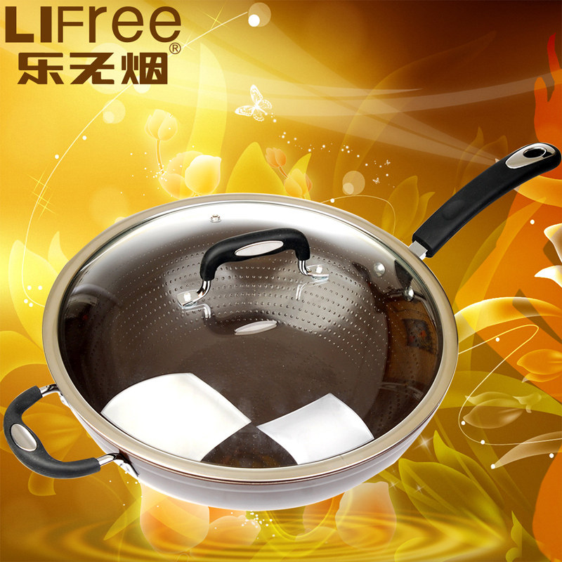 淘金币￥239】乐无烟生态陶瓷炒锅 无烟锅 不粘锅 锅具 厨房厨具