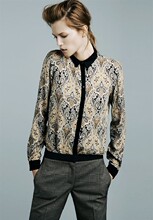 ZARA 2012 春夏新款非专柜代购 复古印花衬衫 女士衬衣