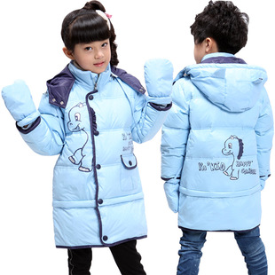  童小鸭之星儿童羽绒服 童装 宝宝男童女童羽绒服中长款长短2穿