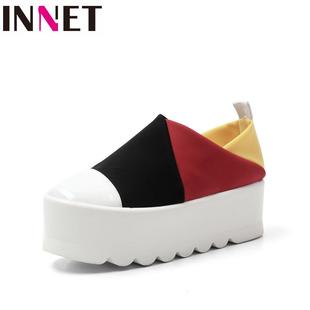  INNET/茵奈儿年秋季新品111-8D撞色松糕厚底女单鞋 百丽旗下