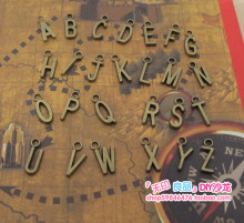 FG64 IPHON DIY材料贴钻配件手机美容古 铜色复古字母(A-X)