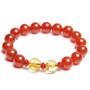  正品防伪 开光红玛瑙申巳本命年手链 六度六合属猴蛇人吉