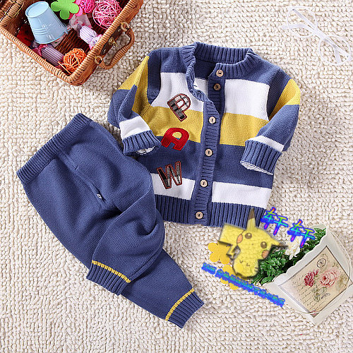 012新品韩版宝宝纯棉针织衫休闲单排扣<em>男童圆</em>