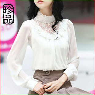 秋冬新品  女装秋衣 大码 长款 雪纺衫 长袖 韩版 打底衫新款