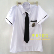 日韩版男女生校服学生制服，上衣短袖白衬衫领带帅气款衬衣学生装