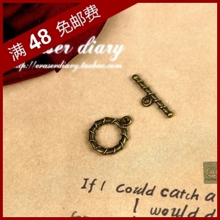  DIY饰品材料配件 古铜色 12mm 圆形麻花圈 复古手链搭扣 OT扣