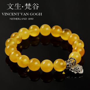  VG手工原创 纯天然琥珀蜜蜡手串手链 国检认证 半珀半蜡 限时1折