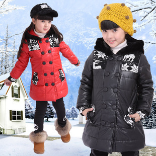  女童装棉服冬装新款韩版儿童仿羊皮加厚外套中大女童棉衣棉袄