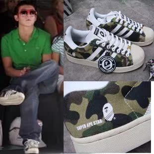 板鞋bape 圆头 aape猿星迷彩潮牌 潮鞋余文乐男士休闲鞋子clot陈冠希