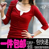 2012春装新款女装Etam/艾格es同款 韩版女装 OL修身长款打底衫T恤