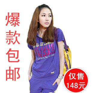 镇店之宝夏装新女装运动服装套装大码显瘦短袖女款卫衣运动套装 价格:148.00