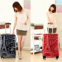 正品时尚男女卡通黑红涂鸦铁塔旅行拉杆手提箱子行李箱登机托运箱