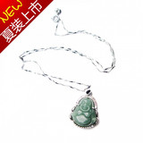 经典 天然油青A货翡翠佛吊坠 送925链子 送精美砗磲耳坠①对